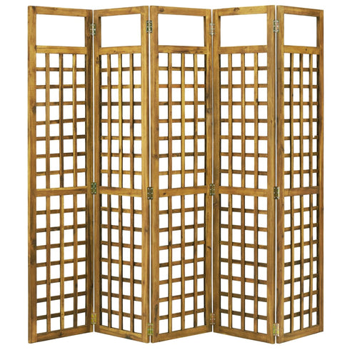 Rustika Rowe - 5Panel Room Divider/Trellis Solid Acacia Wood 200x170 cm