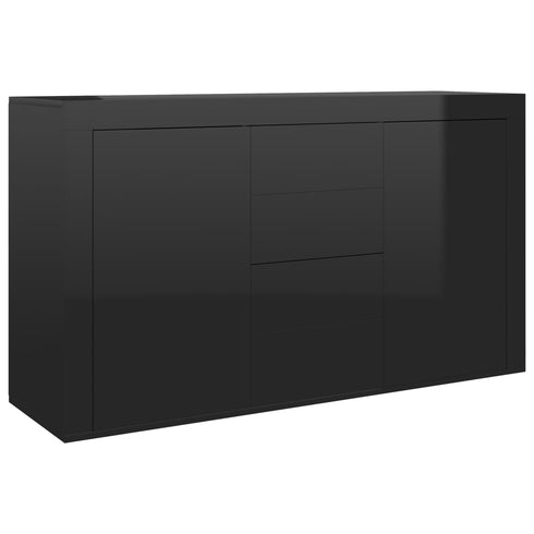 Rustika Rowe - Sideboard High Gloss Black 120x36x69 cm Chipboard