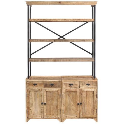 Rustika Rowe - Sideboard with Shelves Solid Mango Wood 120x35x200 cm