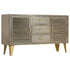 Rustika Rowe - Drawer Cabinet Solid Mango Wood Grey with Brass 140x40x80 cm