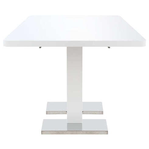Swen Studio - Extendable Dining Table High Gloss White 180x90x76 cm MDF