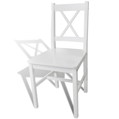 Maison Madeleine - Dining Chairs 6 pcs White Pinewood