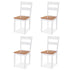 Maison Madeleine - Dining Set 5 Pieces MDF and Rubberwood White
