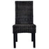 Swen Studio - Dining Chairs 6 pcs Black Kubu Rattan and Mango Wood