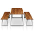 Rustika Rowe - 3 Piece Dining Set Solid Acacia Wood Brown