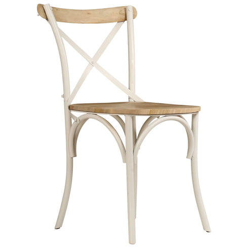 Swen Studio - Cross Chairs 6 pcs White Solid Mango Wood