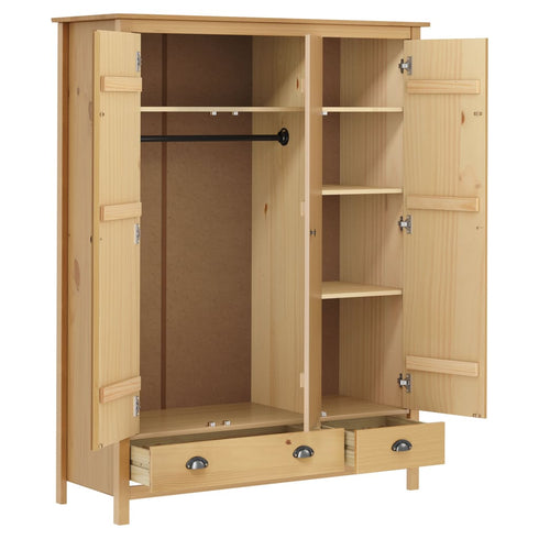 Maison Madeleine - 3Door Wardrobe "Hill Range" 127x50x170 cm Solid Pine Wood