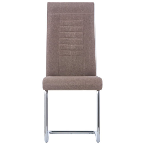 Swen Studio - Cantilever Dining Chairs 6 pcs Brown Fabric