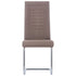 Swen Studio - Cantilever Dining Chairs 6 pcs Brown Fabric