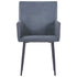Swen Studio - Dining Chairs with Armrests 6 pcs Grey Faux Suede Leather