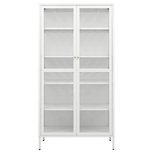 Lady Jillian - Display Cabinet White 90x40x180 cm Steel and Tempered Glass