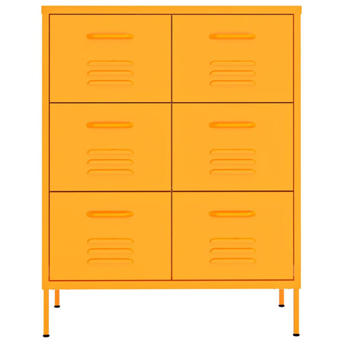Lady Jillian - Drawer Cabinet Mustard Yellow 80x35x101,5 cm Steel