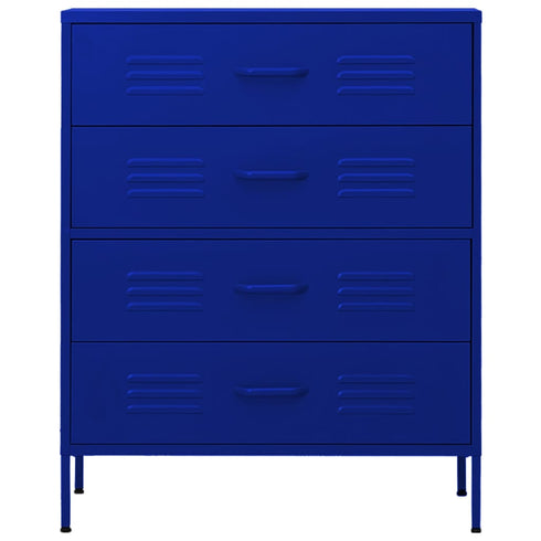Lady Jillian - Chest of Drawers Navy Blue 80x35x101,5 cm Steel