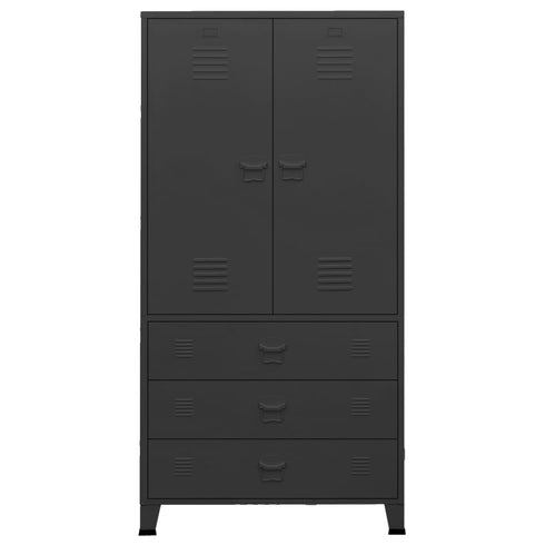 Lady Jillian - Industrial Wardrobe Black 90x50x180 cm Metal