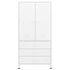 Lady Jillian - Industrial Wardrobe White 90x50x180 cm Metal
