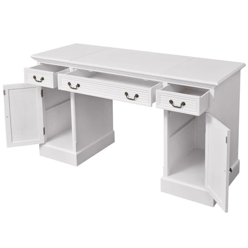 Maison Madeleine - Double Pedestal Desk White 140x48x80 cm