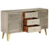 Rustika Rowe - Drawer Cabinet Solid Mango Wood Grey with Brass 140x40x80 cm