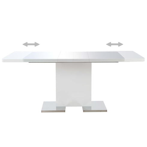Swen Studio - Extendable Dining Table High Gloss White 180x90x76 cm MDF