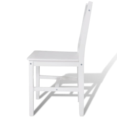 Maison Madeleine - Dining Chairs 6 pcs White Pinewood