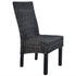 Swen Studio - Dining Chairs 6 pcs Black Kubu Rattan and Mango Wood