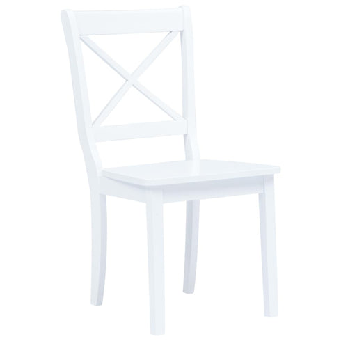 Maison Madeleine - 5 Piece Dining Set Solid Rubber Wood White