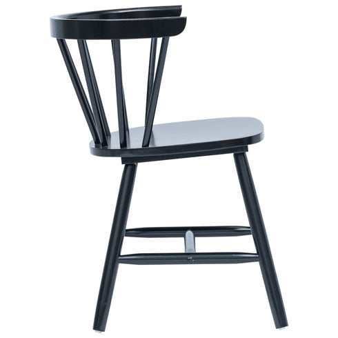 Maison Madeleine - Dining Chairs 6 pcs Black Solid Rubber Wood