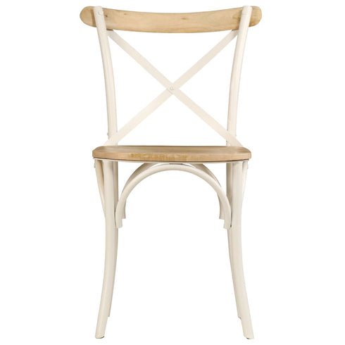 Swen Studio - Cross Chairs 6 pcs White Solid Mango Wood