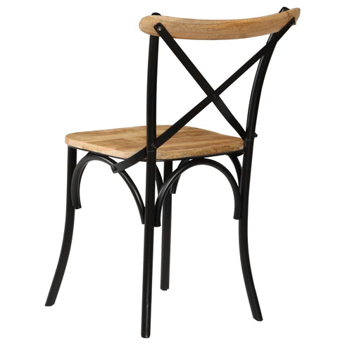 Swen Studio - Cross Chairs 4 pcs Black Solid Mango Wood