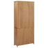 Maison Madeleine - Bookcase with 4 Doors 90x35x200 cm Solid Oak Wood and Glass