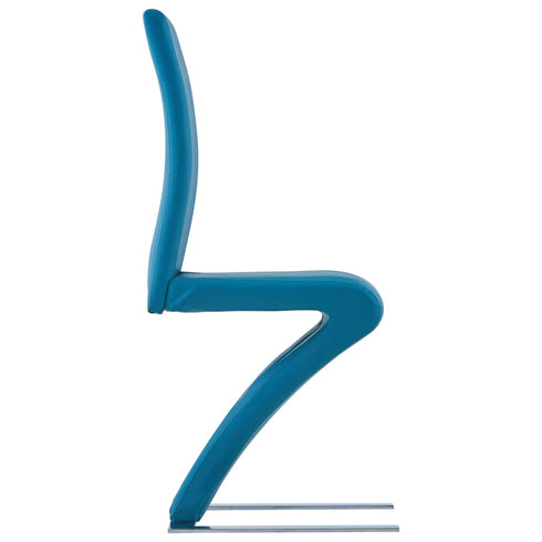 Swen Studio - Dining Chairs with Zigzag Shape 6 pcs Blue Faux Leather