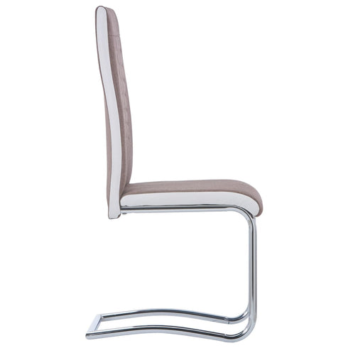 Swen Studio - Cantilever Dining Chairs 6 pcs Brown Fabric