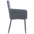 Swen Studio - Dining Chairs with Armrests 6 pcs Grey Faux Suede Leather