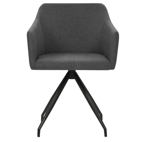 Swen Studio - Swivel Dining Chairs 6 pcs Dark Grey Fabric (UK/IE/FI/NO only) (3x331509)