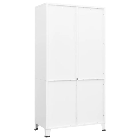 Lady Jillian - Industrial Wardrobe White 90x50x180 cm Metal