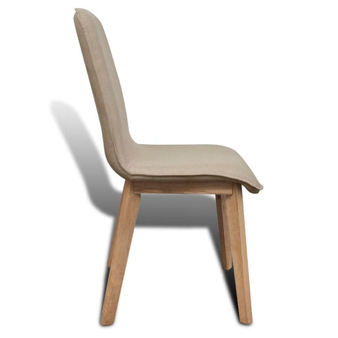 Swen Studio - Dining Chairs 4 pcs Beige Fabric and Solid Oak Wood
