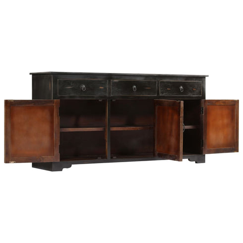 Rustika Rowe - Sideboard Black 160x40x80 cm Solid Mango Wood