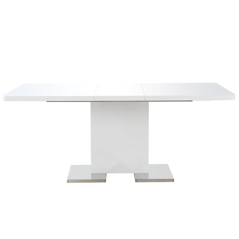 Swen Studio - Extendable Dining Table High Gloss White 180x90x76 cm MDF