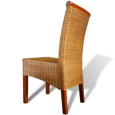 Swen Studio - Dining Chairs 6 pcs Brown Natural Rattan