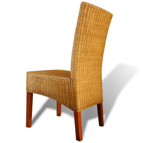 Swen Studio - Dining Chairs 6 pcs Brown Natural Rattan