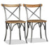 Swen Studio - Dining Chairs 4 pcs Solid Mango Wood and Steel Cross Back