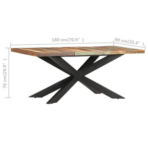 Rustika Rowe - Dining Table 180x90x76 cm Solid Reclaimed Wood