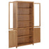 Maison Madeleine - Bookcase with 4 Doors 90x35x200 cm Solid Oak Wood and Glass