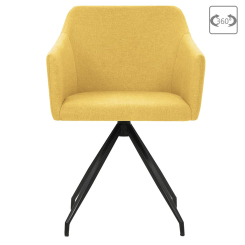 Swen Studio - Swivel Dining Chairs 6 pcs Mustard Yellow Fabric (UK/IE/FI/NO only) (3x331513)