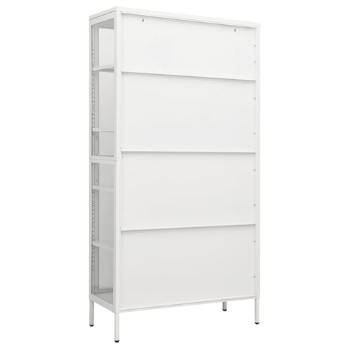 Lady Jillian - Display Cabinet White 90x40x180 cm Steel and Tempered Glass