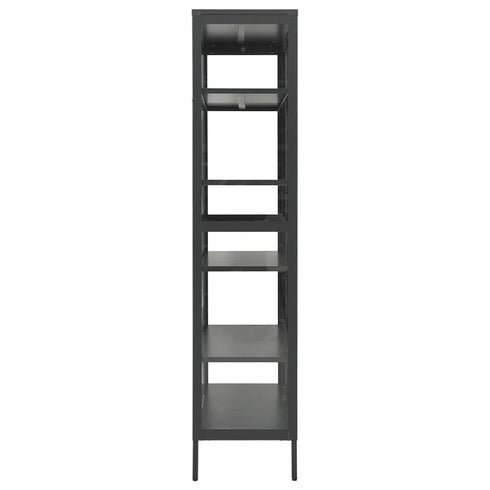 Lady Jillian - Display Cabinet Anthracite 90x40x180 cm Steel and Tempered Glass