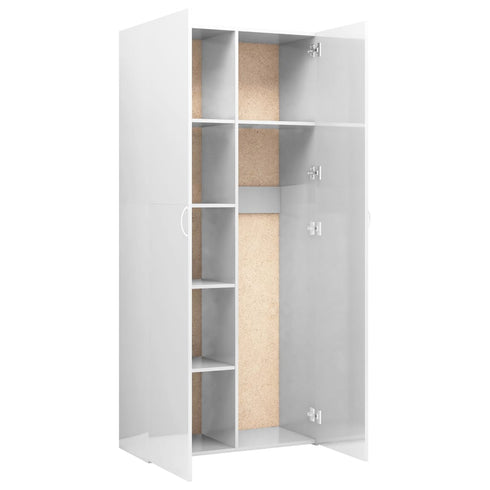 Swen Studio - Storage Cabinet High Gloss White 80x35.5x180 cm Chipboard