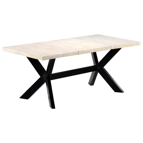 Rustika Rowe - Dining Table White 180x90x75 cm Solid Mango Wood