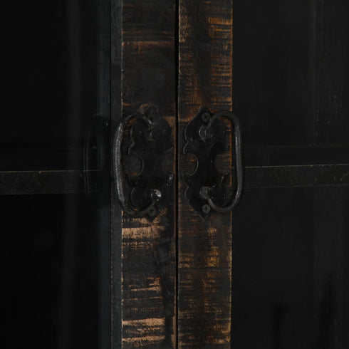 Rustika Rowe - Highboard Black 90x40x180 cm Solid Mango Wood