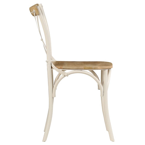 Swen Studio - Cross Chairs 6 pcs White Solid Mango Wood