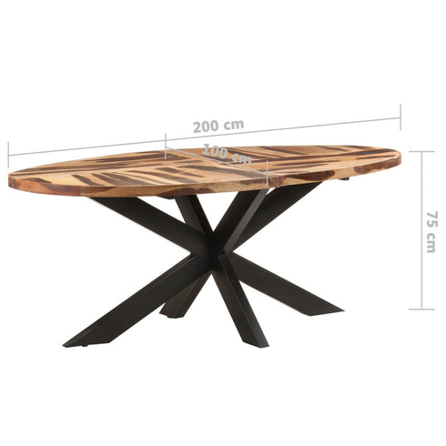 Rustika Rowe - Dining Table Oval 200x100x75cm Acacia Wood with Sheesham Finish